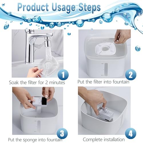 18 Pcs Cat Fountain Filters Replacement Compatible with VEKEN® 95oz/2.8L Cat Water Fountain Filters Automatic Dog Water Fountain Filters Pet Fountain