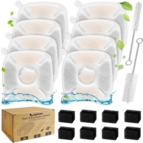 18 Pcs Cat Fountain Filters Replacement Compatible with VEKEN® 95oz/2.8L Cat Water Fountain Filters Automatic Dog Water Fountain Filters Pet Fountain