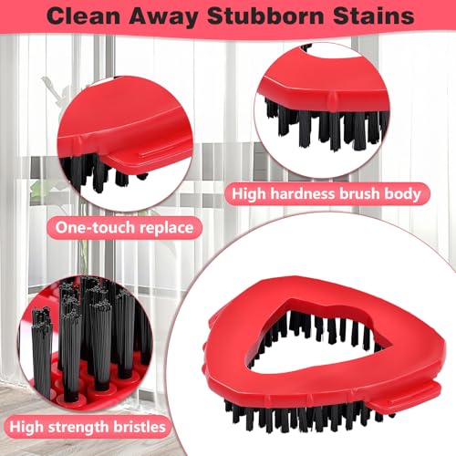 Mop Replacement Heads 4 Pcs & 1 Scrub Brush & 1 Base Set for Ocedar Easywring 1-Tank System,Microfiber Spin Mop Replacement Head,Machine Washable for Bathroom,Kitchen,Tub and Tile