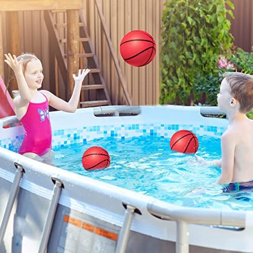 Mini Basketballs, 3 Pack 6" Inch Small Basketball Set with Pump Over The Door Mini Hoop Basketball Replacements Toy Basketball for Toddlers, Kids, Teenagers, for Pool, Indoors, Outdoors
