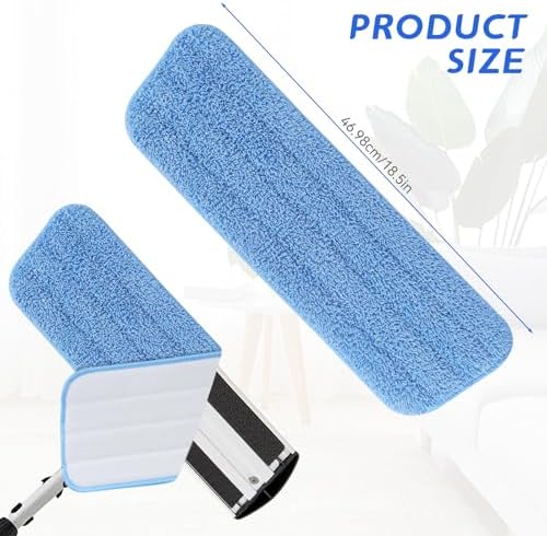 Replacement Microfiber Pad for Rubbermaid Commercial 18 Inch and 17 Inch Mop - 10 Pack Wet & Dry Commercial Cleaning Refills Reusable Mop Refills Fit for Any Microfiber Flat Mop 18" 17" - Trapezium