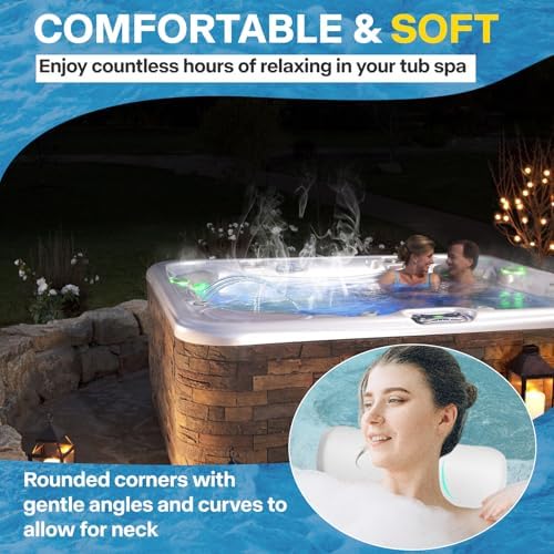 2-Pack 1411501 77228 Spa Neck Pillow for Hot Spring Highlife Series Spas from 2014-Current, 14" L X 5.5”W, Cool Gray, Hot Tub Spa Head Rest Pillows for Watkins Five Years Free Replacement