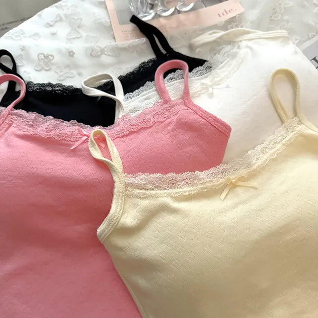 Alfie - Lace Bow-Accent Padded Camisole Top