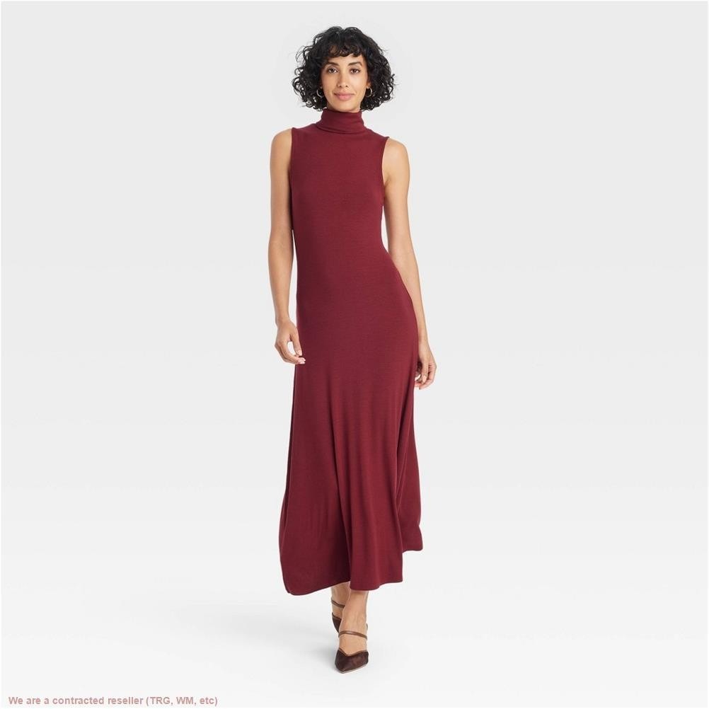 A New Day Burgundy Knit Midi Shift Dress
