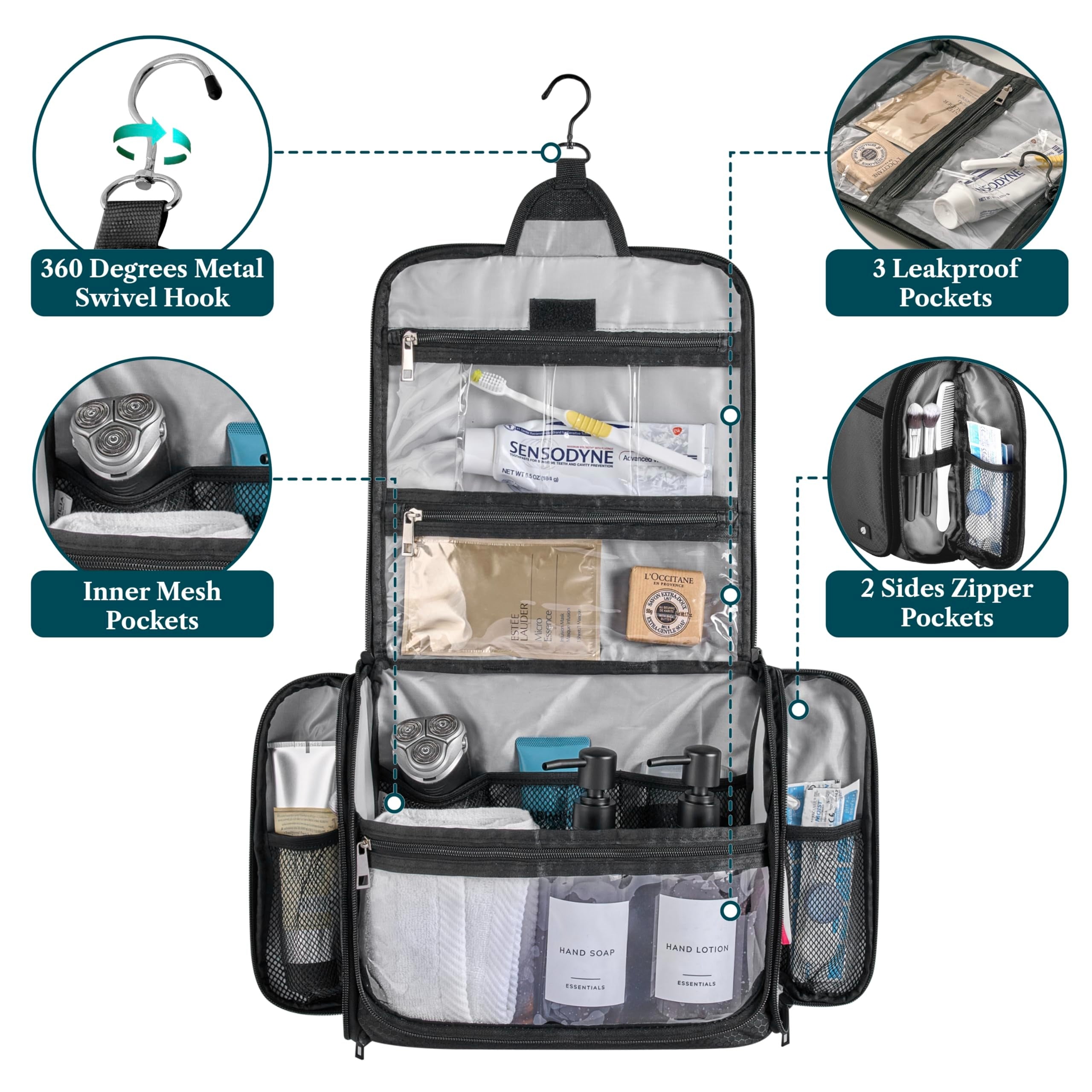 Large Capacity Hanging Toiletry Organizer