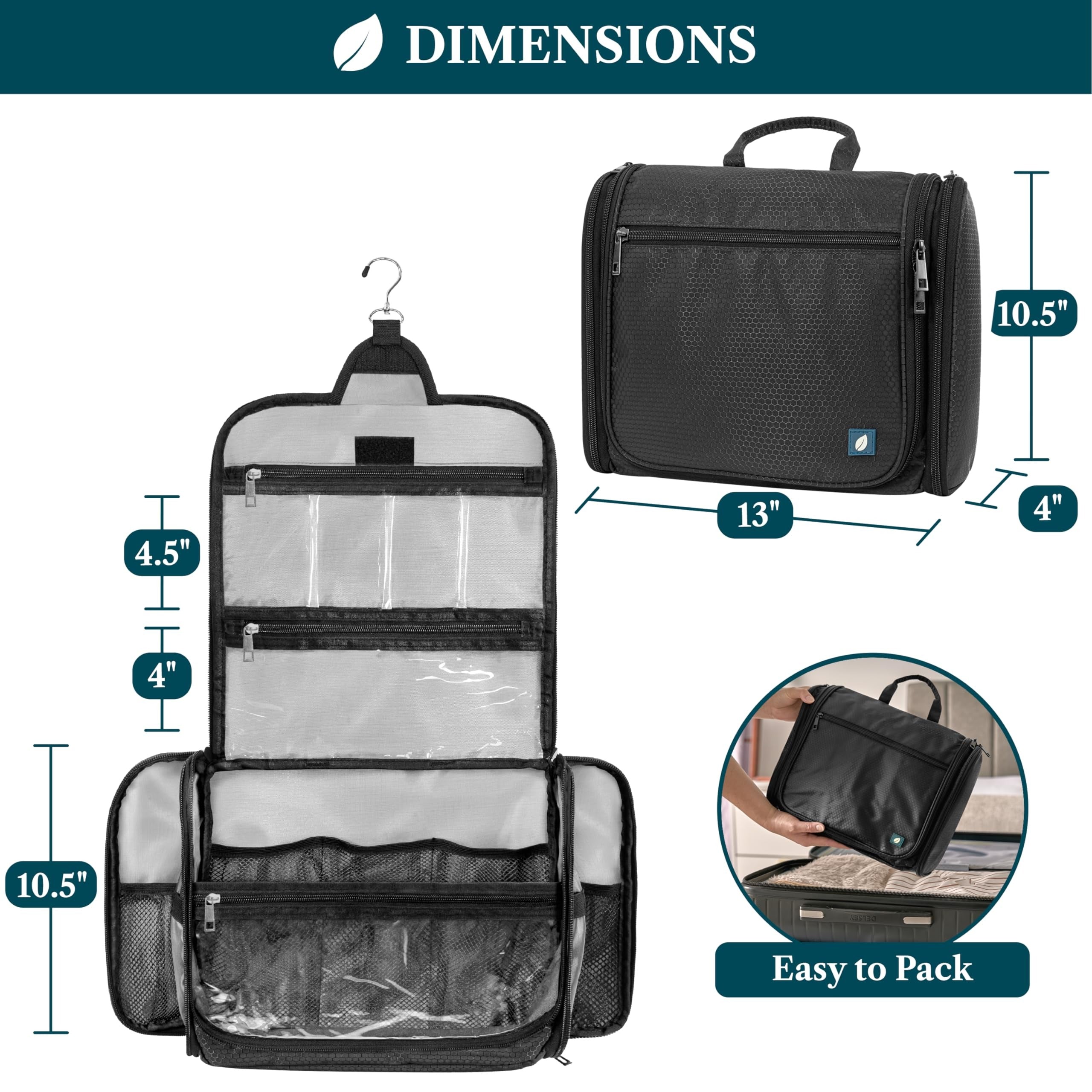 Large Capacity Hanging Toiletry Organizer