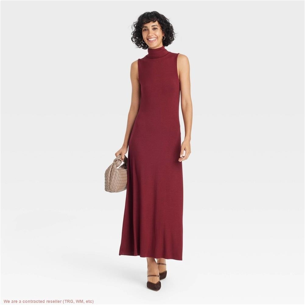 A New Day Burgundy Knit Midi Shift Dress