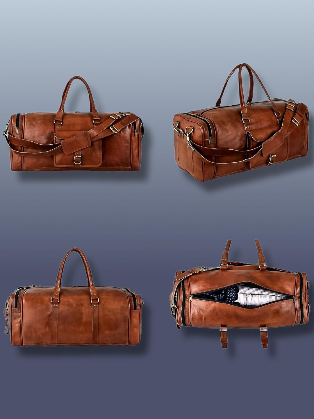 Handcrafted Genuine Leather Weekender Duffel